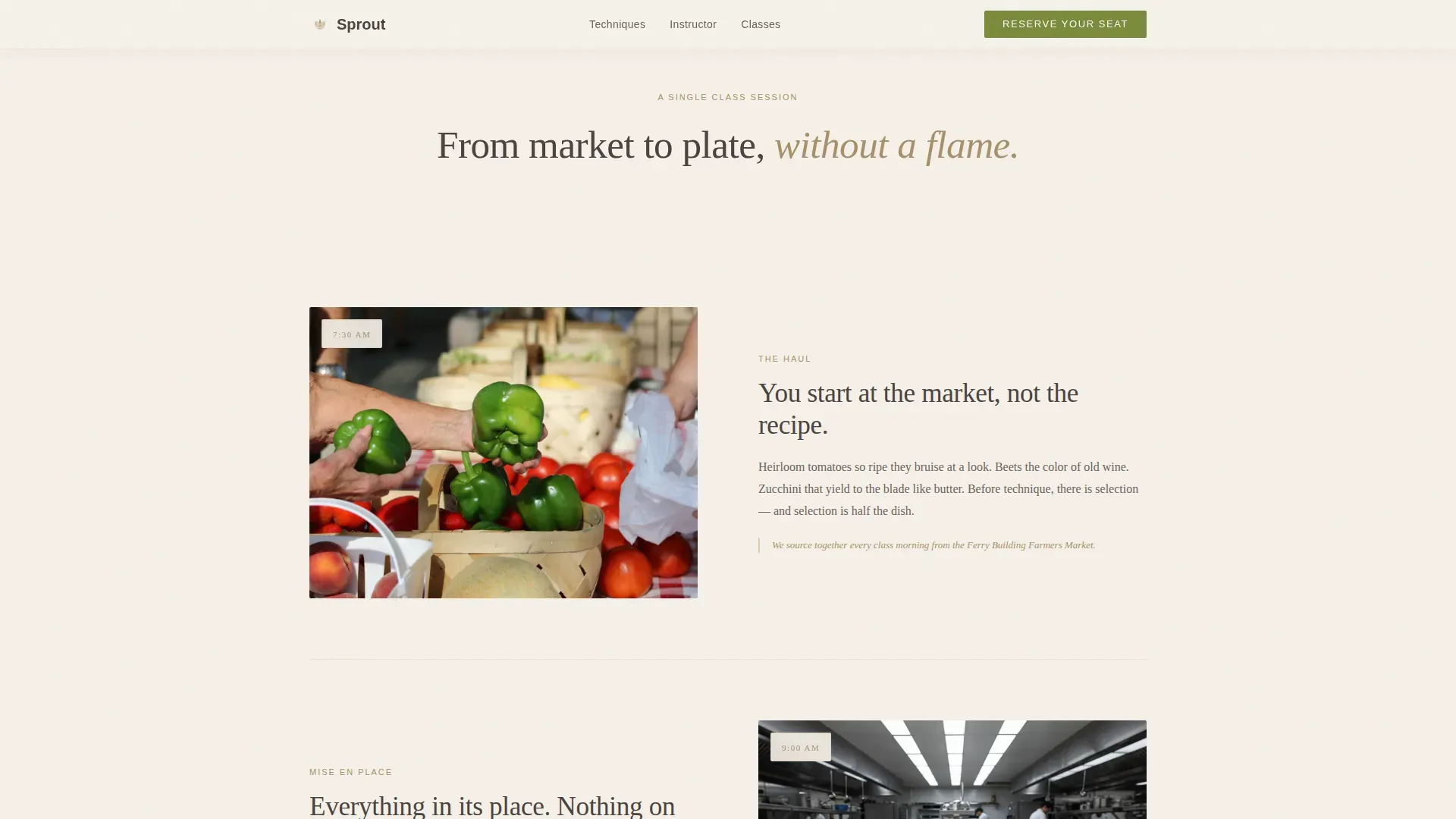 Warm Artisan Raw Food Brand Landing Page Template