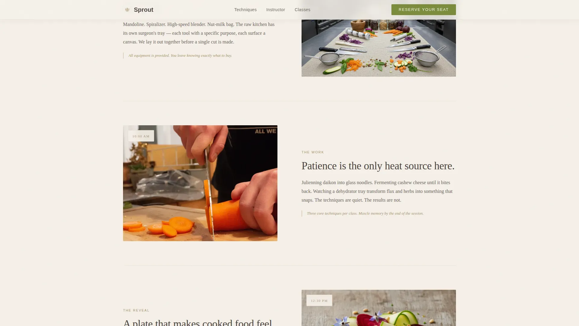Warm Artisan Raw Food Brand Landing Page Template