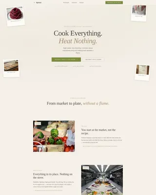 Warm Artisan Raw Food Brand Landing Page Template