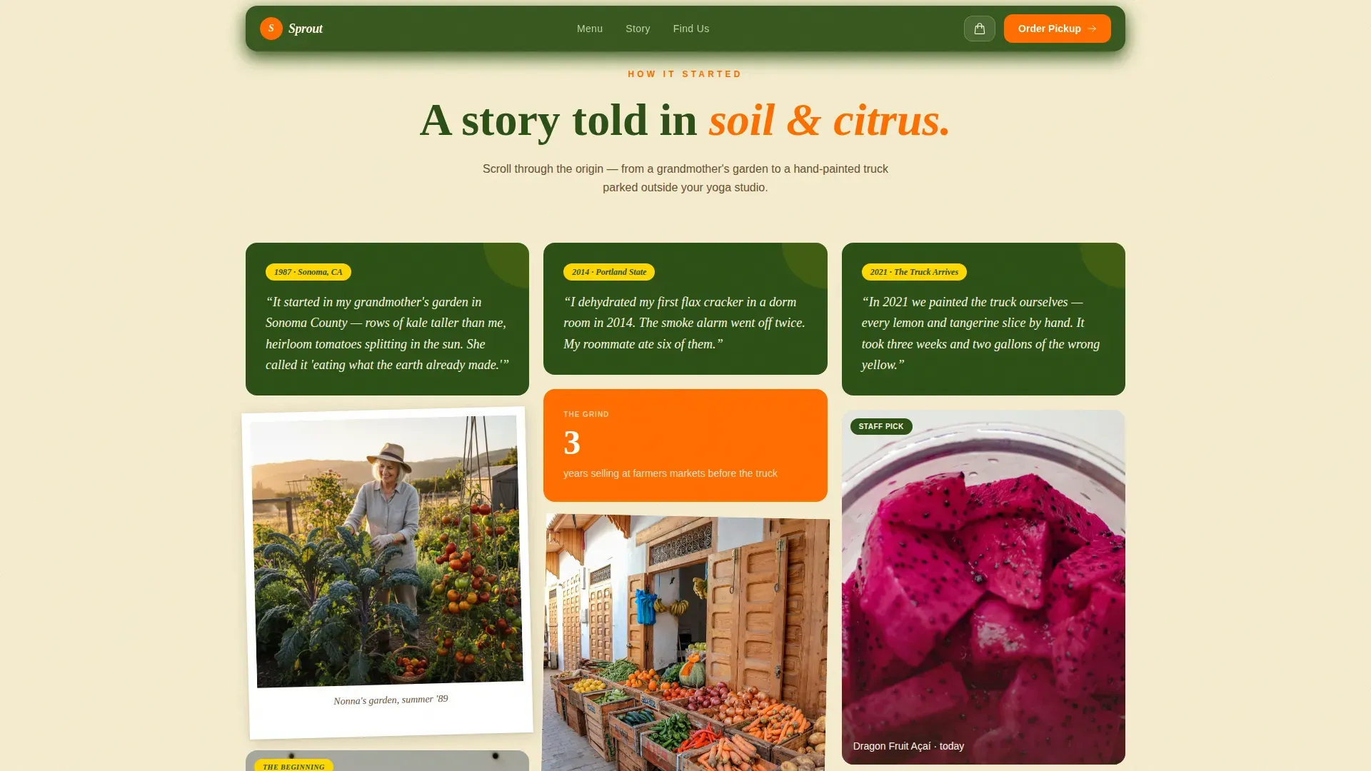 Raw Food Truck Landing Page Template | Neo-Retro