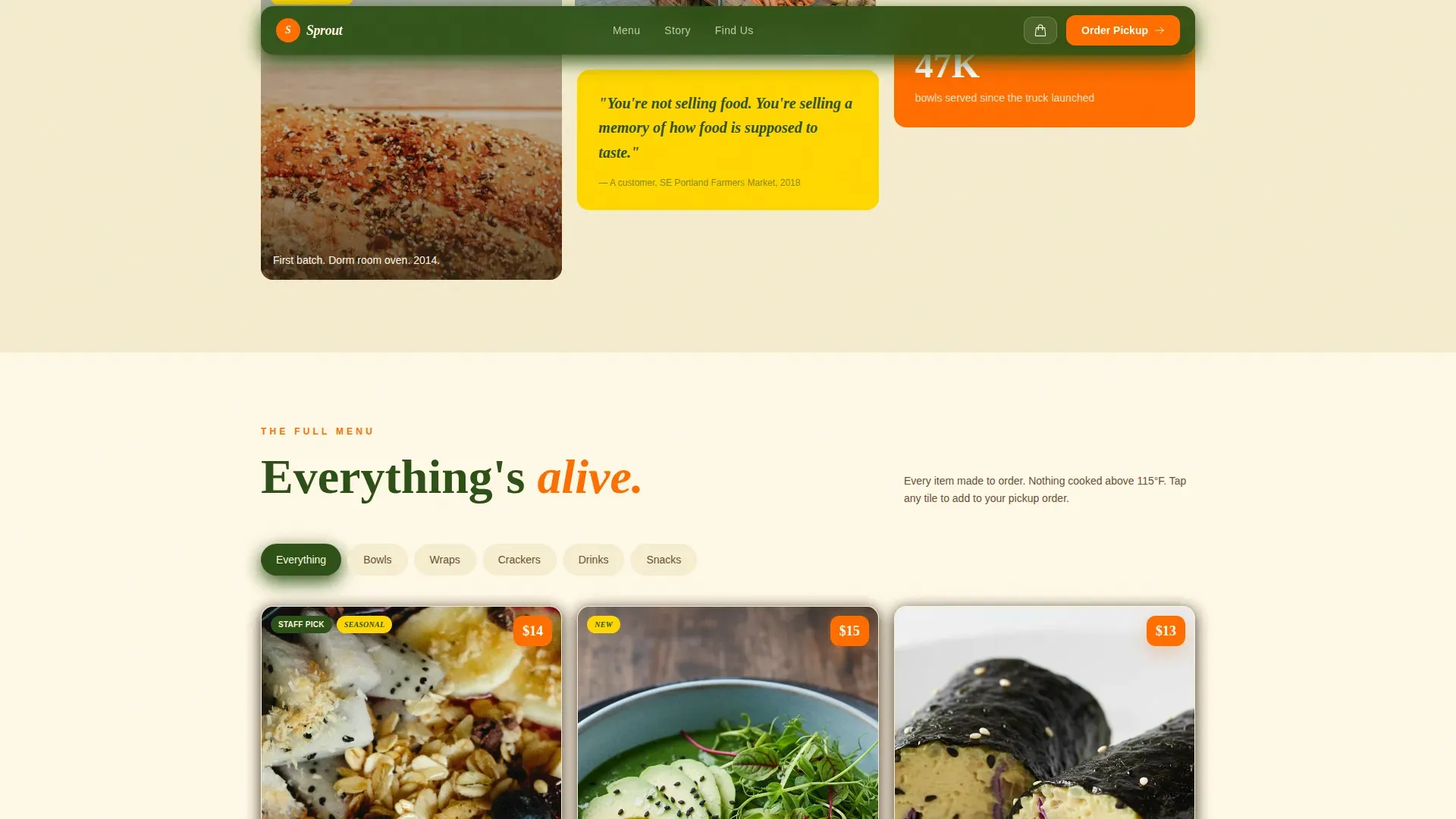 Raw Food Truck Landing Page Template | Neo-Retro
