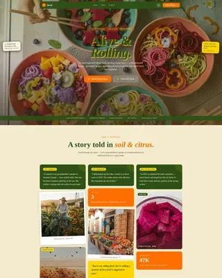Raw Food Truck Landing Page Template | Neo-Retro