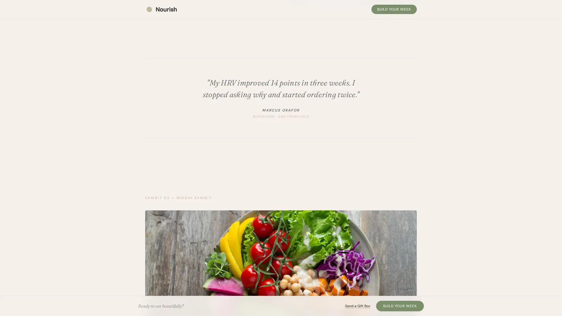 Raw Food Meal Delivery Landing Page Template