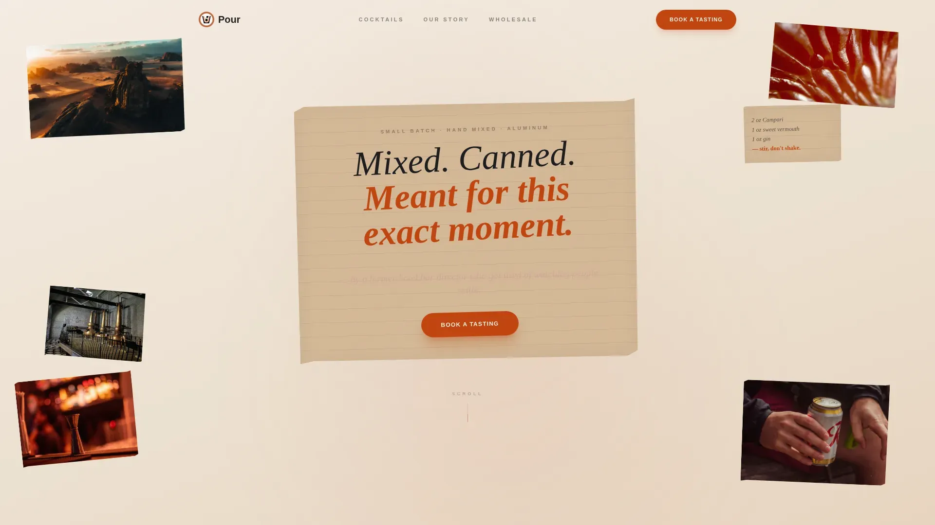 Craft Cocktail Tasting Booking Landing Page Template
