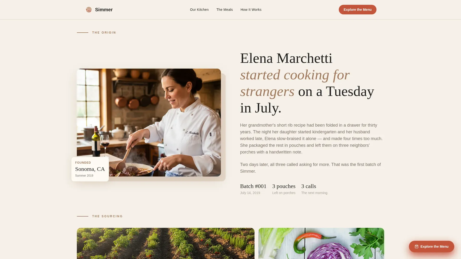 Haute Craft Ready-to-Eat Brand Landing Page Template
