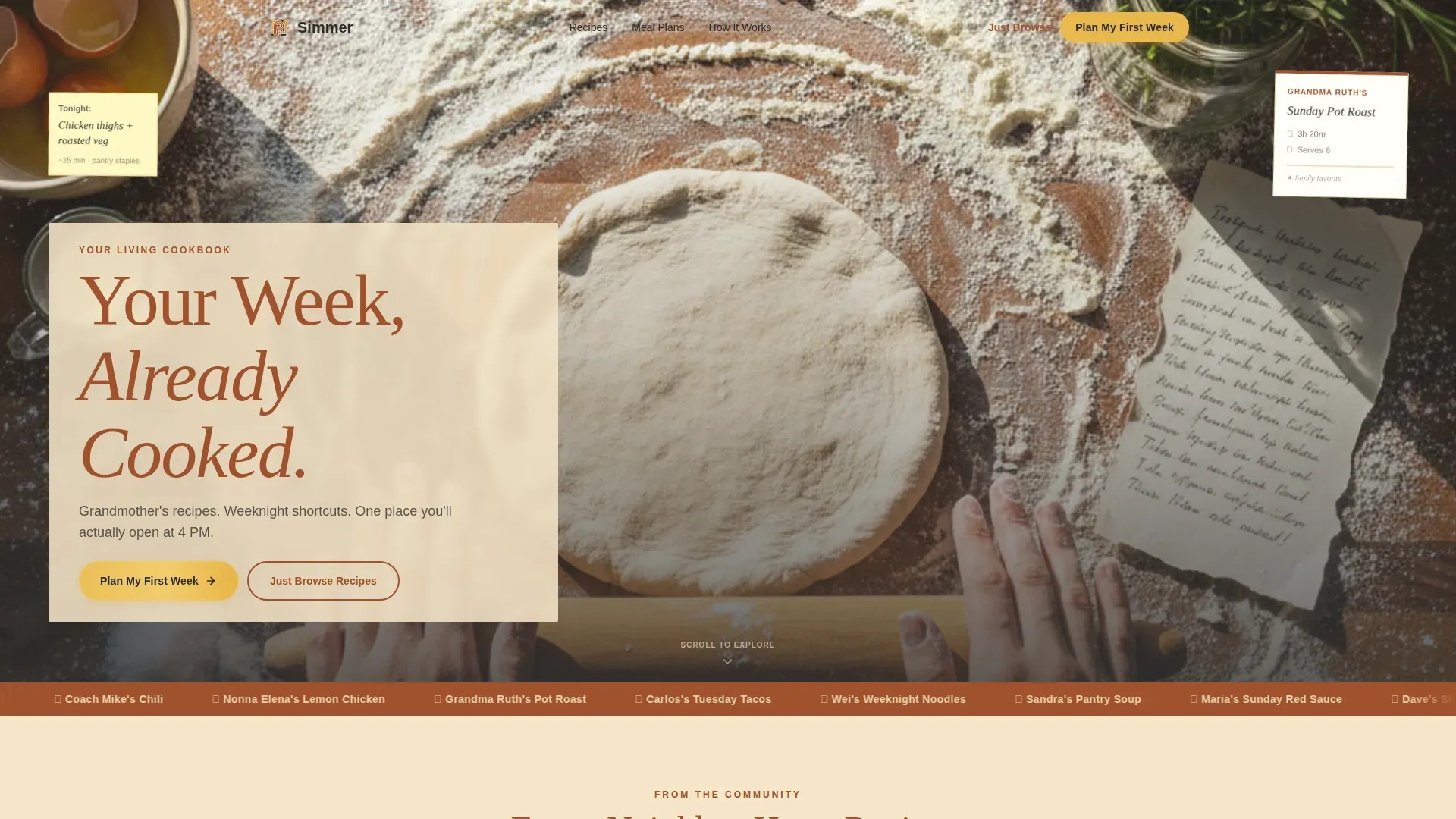 Neo-Retro Meal Planning App Landing Page Template
