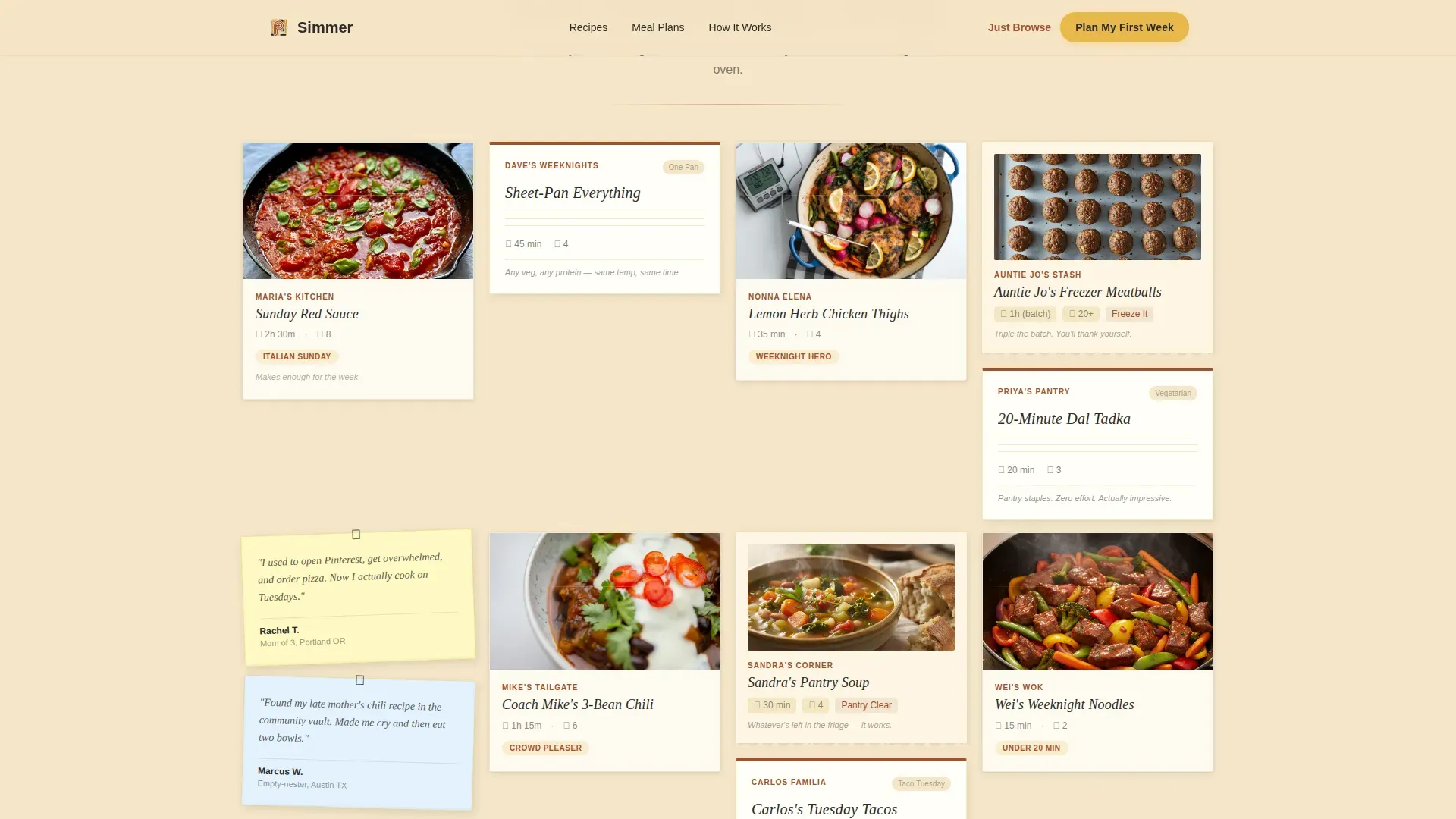 Neo-Retro Meal Planning App Landing Page Template