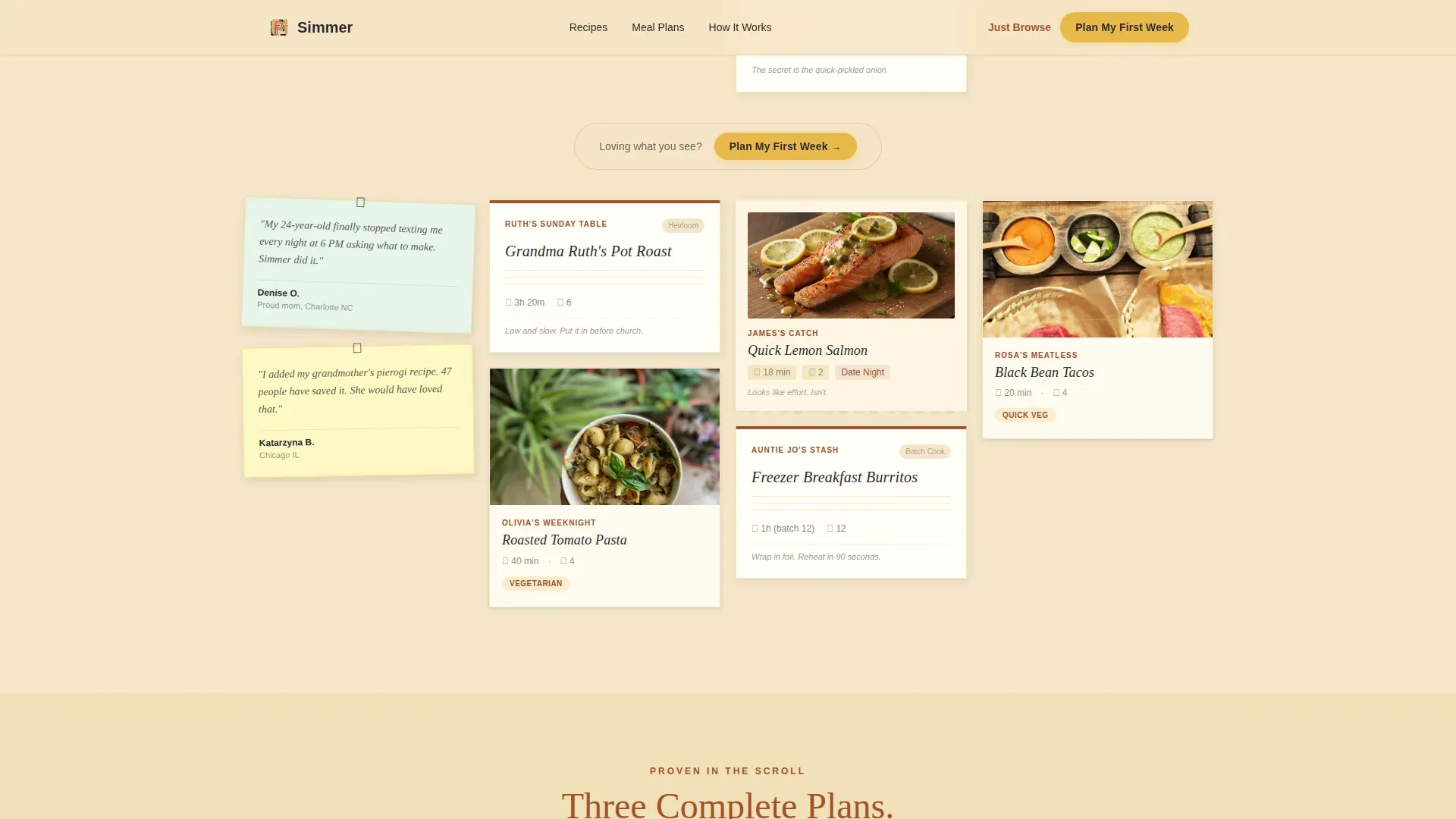 Neo-Retro Meal Planning App Landing Page Template