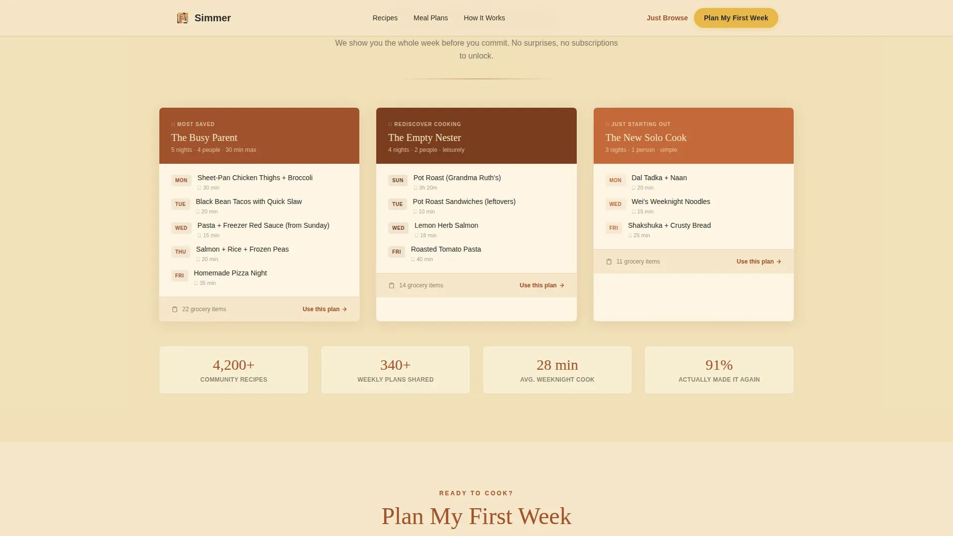 Neo-Retro Meal Planning App Landing Page Template