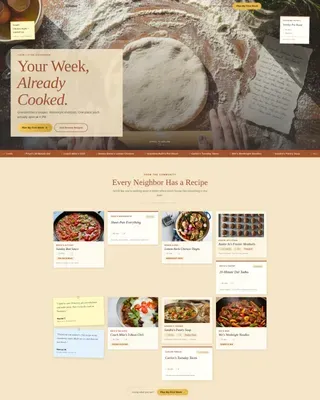 Neo-Retro Meal Planning App Landing Page Template