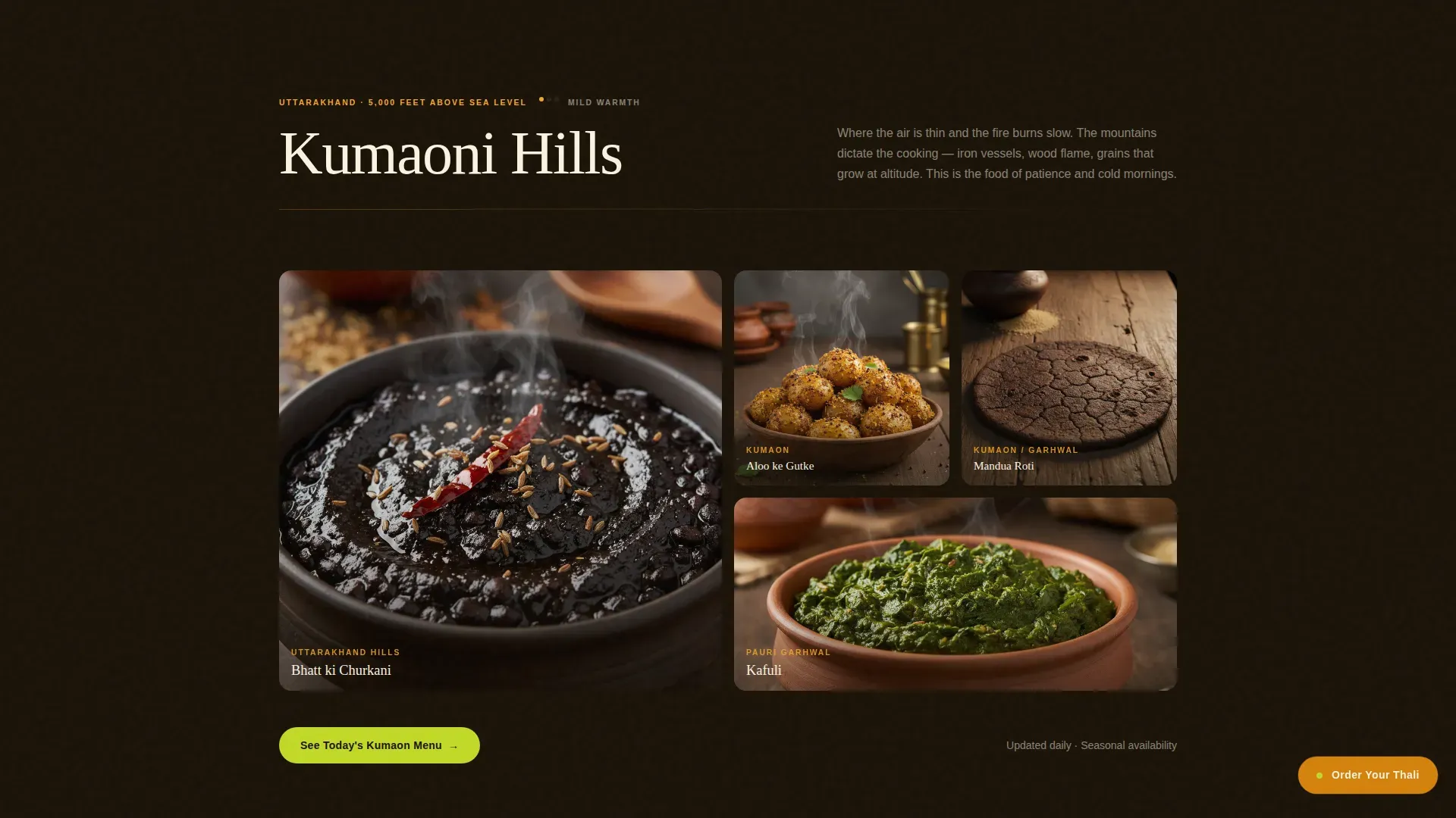 Regional Indian Cloud Kitchen Landing Page Template