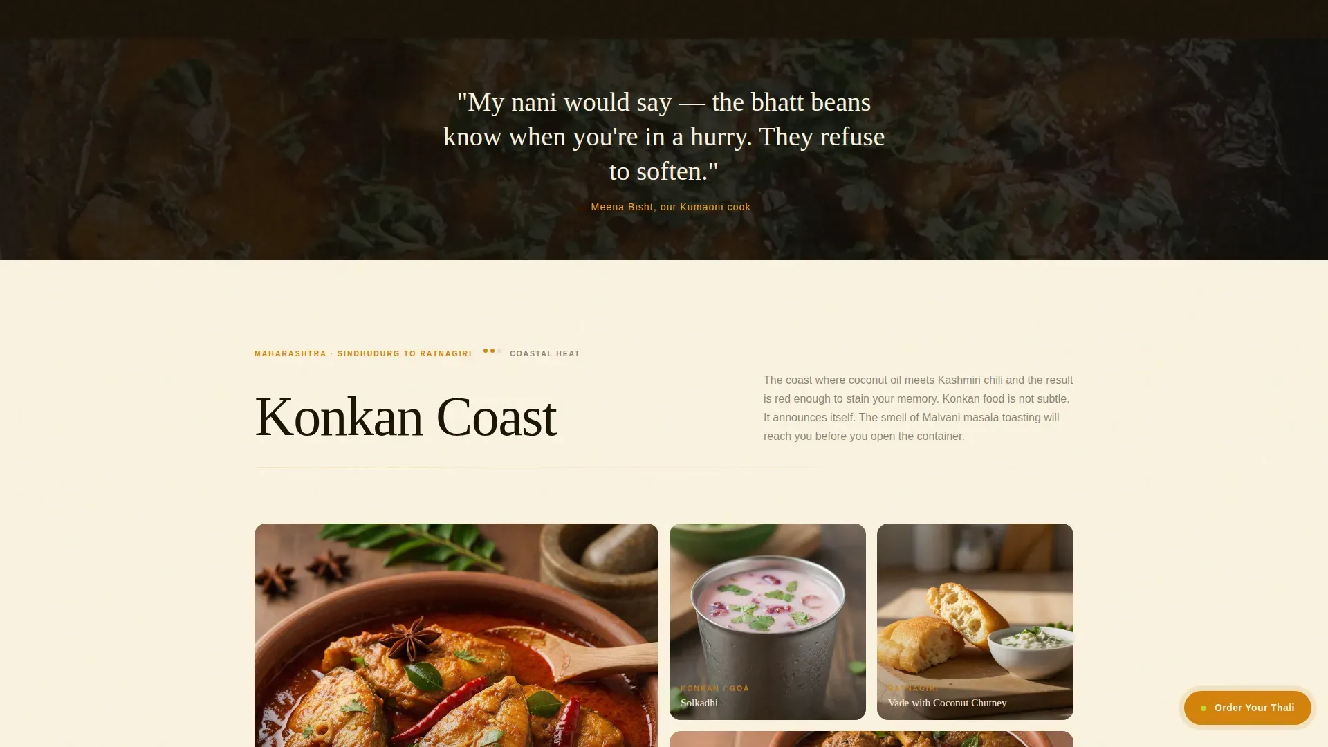 Regional Indian Cloud Kitchen Landing Page Template
