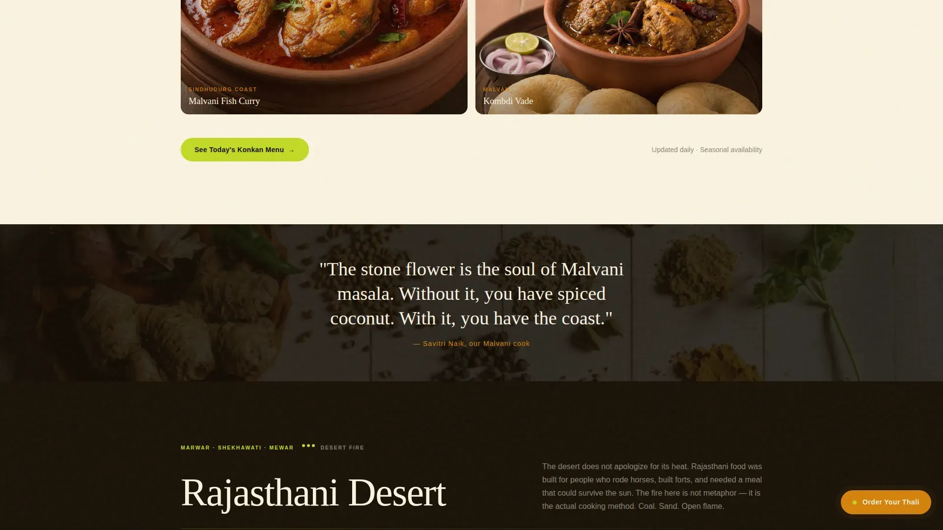 Regional Indian Cloud Kitchen Landing Page Template