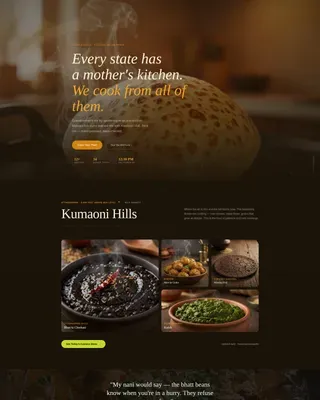 Regional Indian Cloud Kitchen Landing Page Template