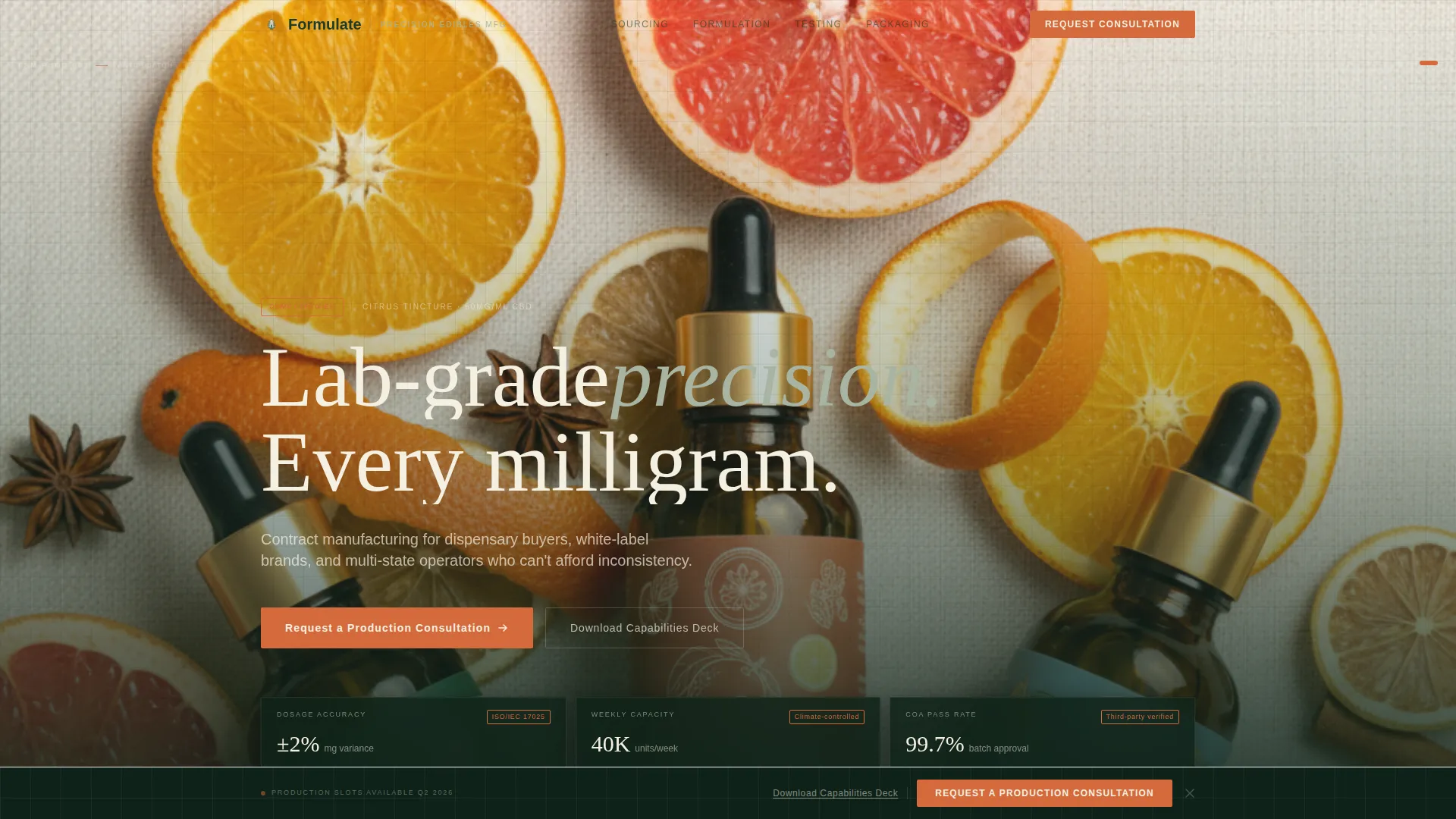 Precision Cannabis Edibles Landing Page Template