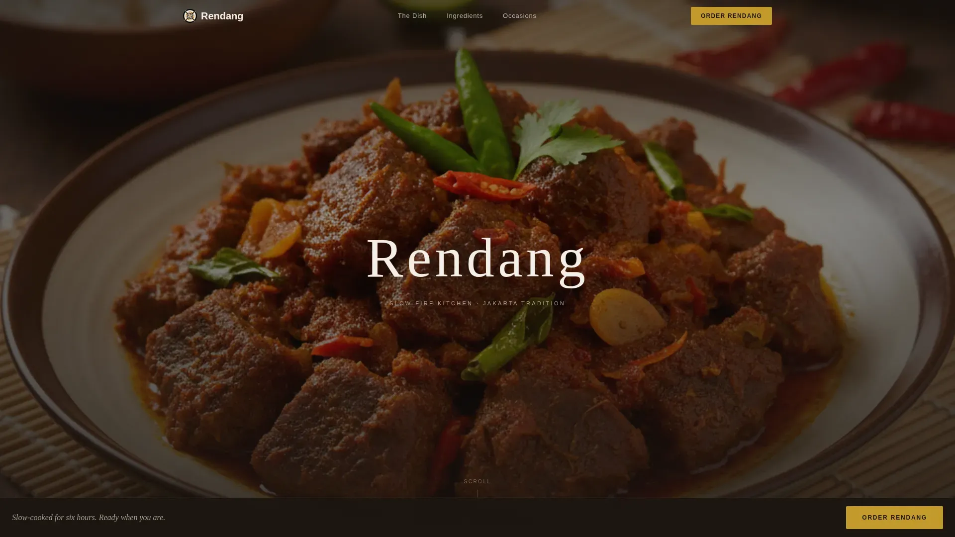 Restaurant Landing Page Template, Slow-Fire Indonesian