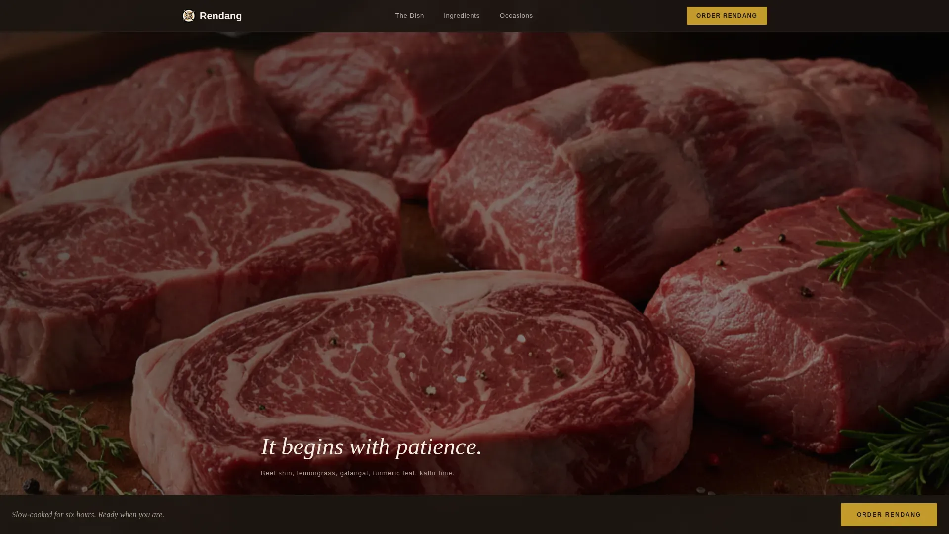Restaurant Landing Page Template, Slow-Fire Indonesian