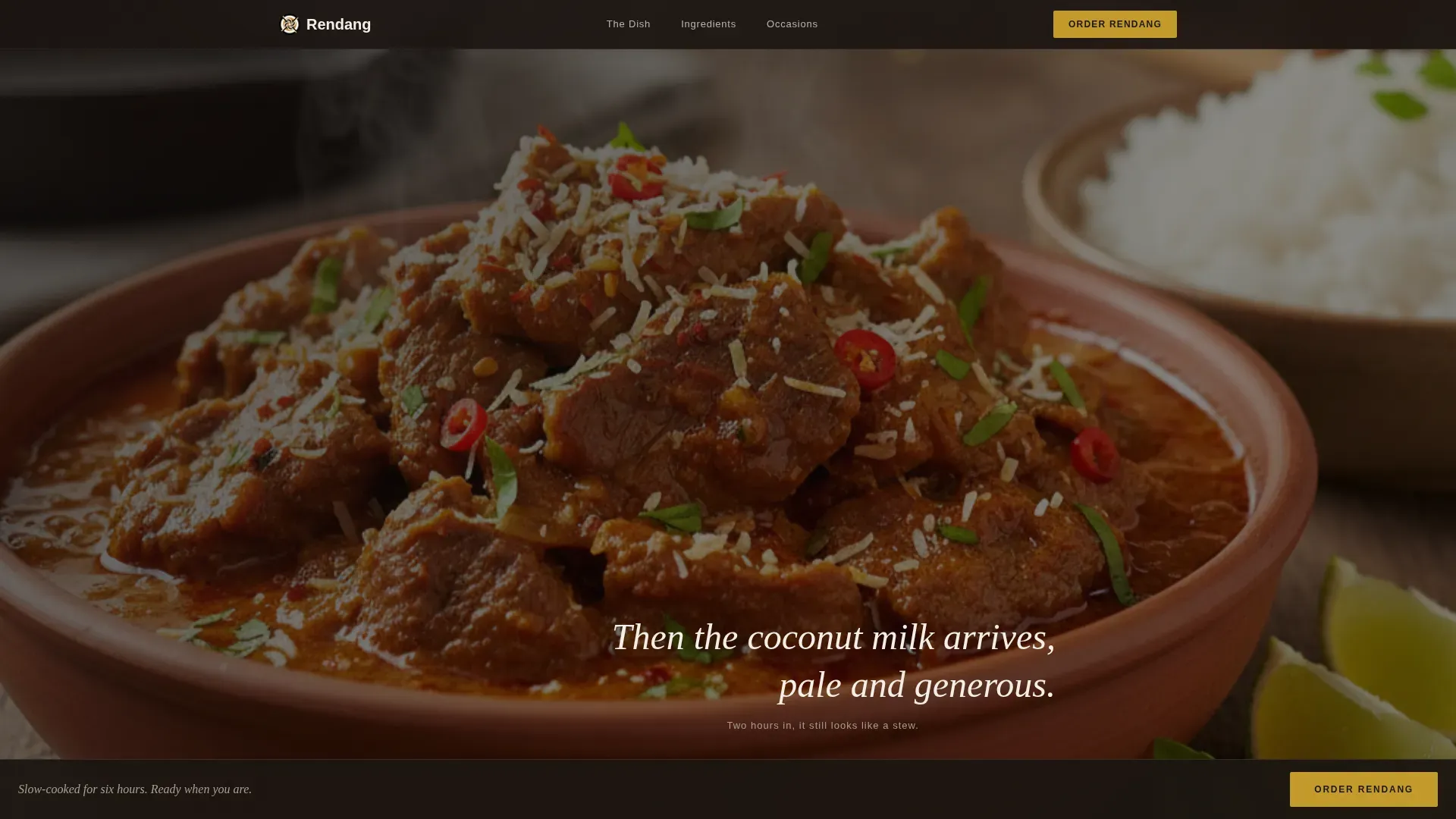 Restaurant Landing Page Template, Slow-Fire Indonesian