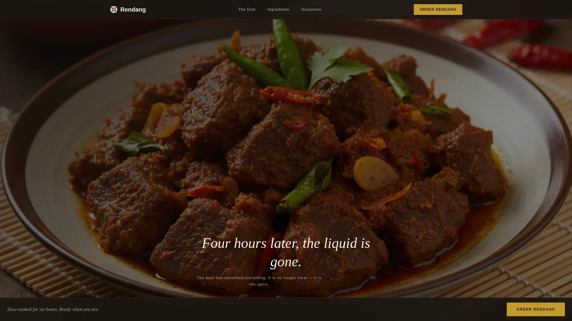 Restaurant Landing Page Template, Slow-Fire Indonesian
