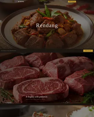 Restaurant Landing Page Template, Slow-Fire Indonesian