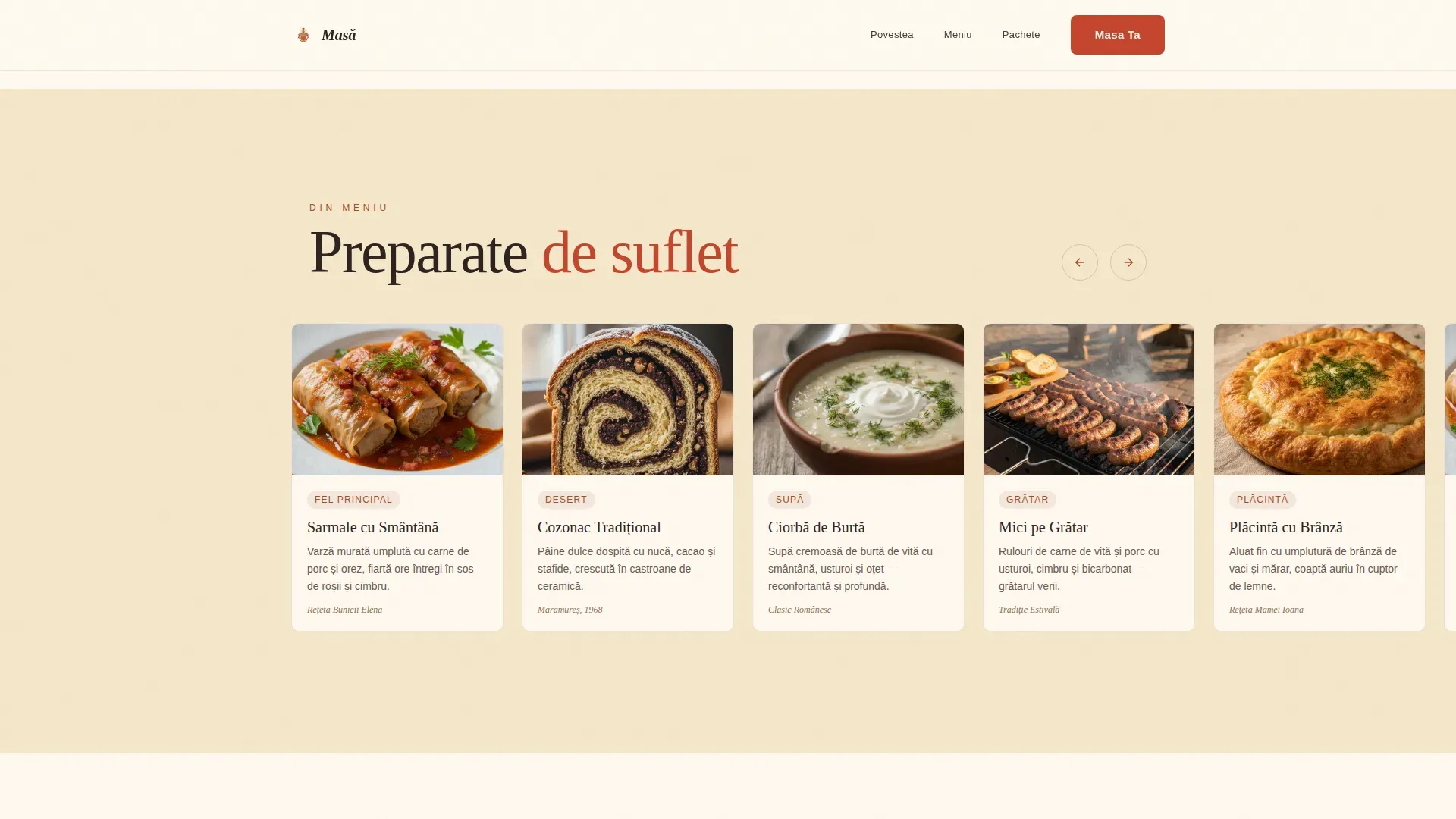 Authentic Romanian Catering Landing Page Template