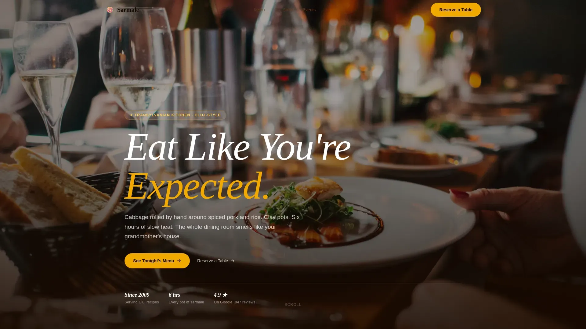 Romanian Dining Landing Page Template | Handcrafted Design