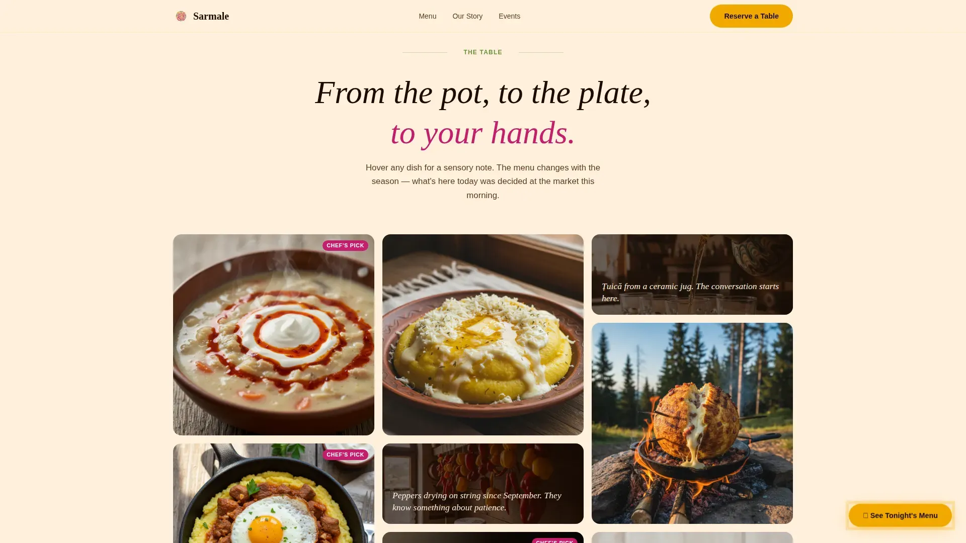 Romanian Dining Landing Page Template | Handcrafted Design