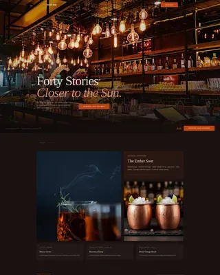 Rooftop Bar Sensory Experience & Booking Website Template