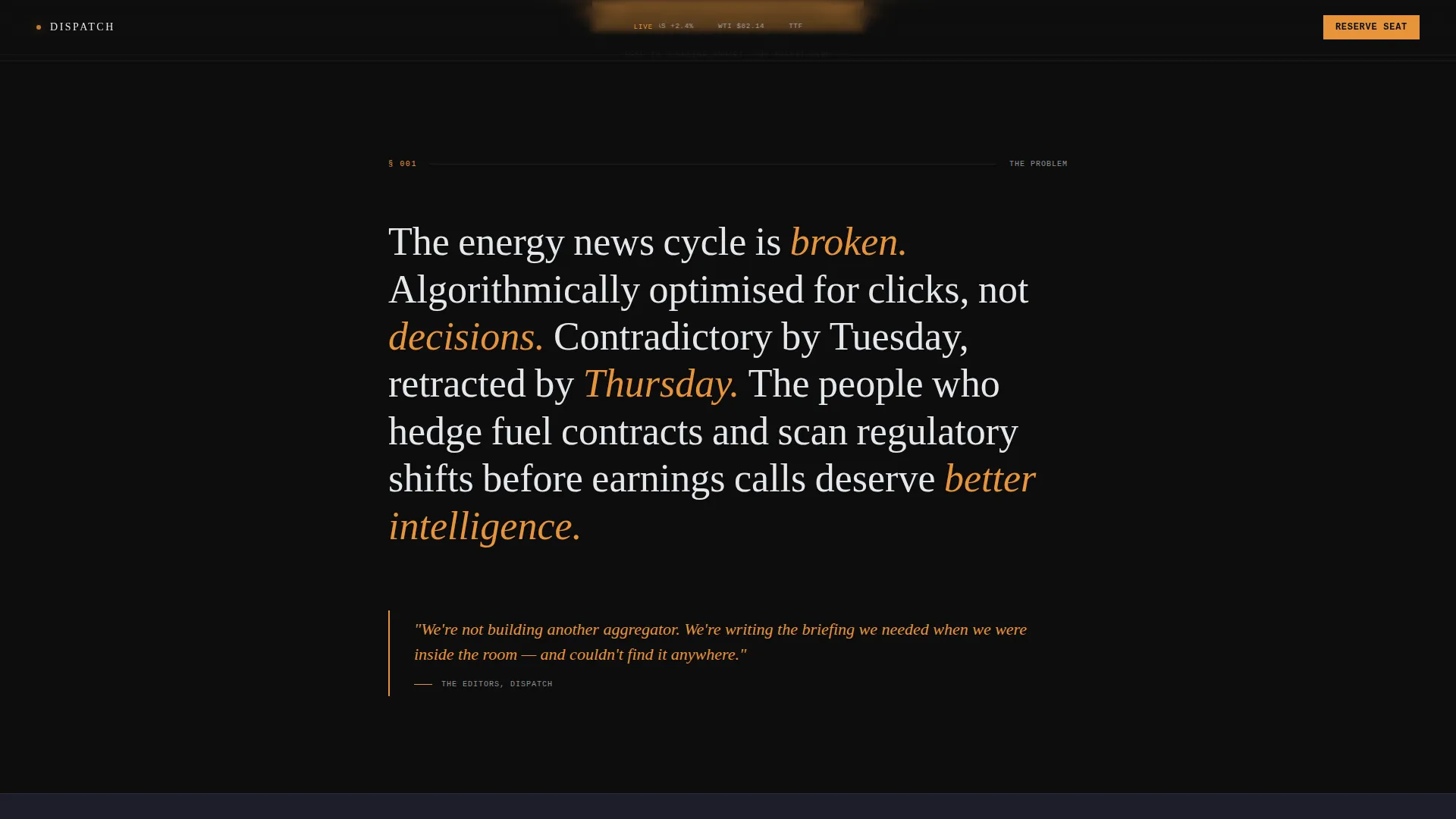 Cinematic Dark Energy Newsletter Landing Page Template