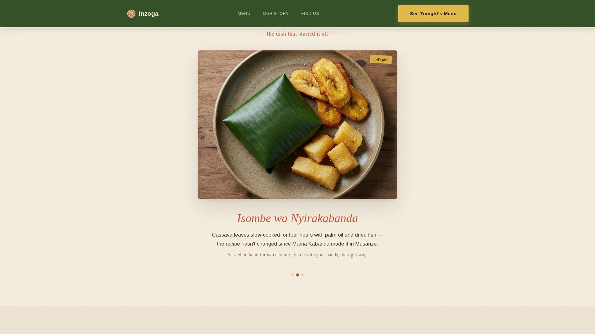 Bold Rwandan Kitchen Landing Page Template