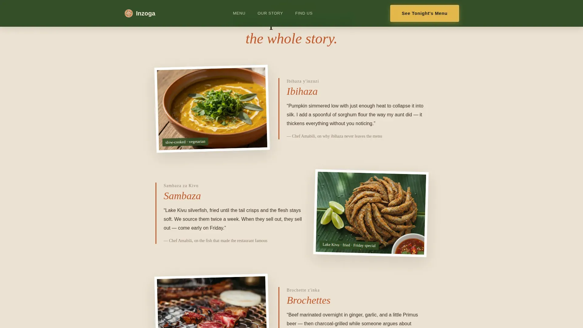 Bold Rwandan Kitchen Landing Page Template