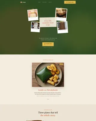 Bold Rwandan Kitchen Landing Page Template