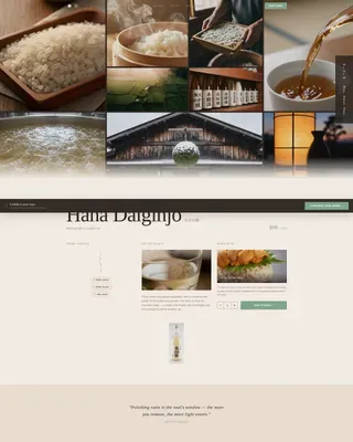 Heirloom Sake Distillery Landing Page Template