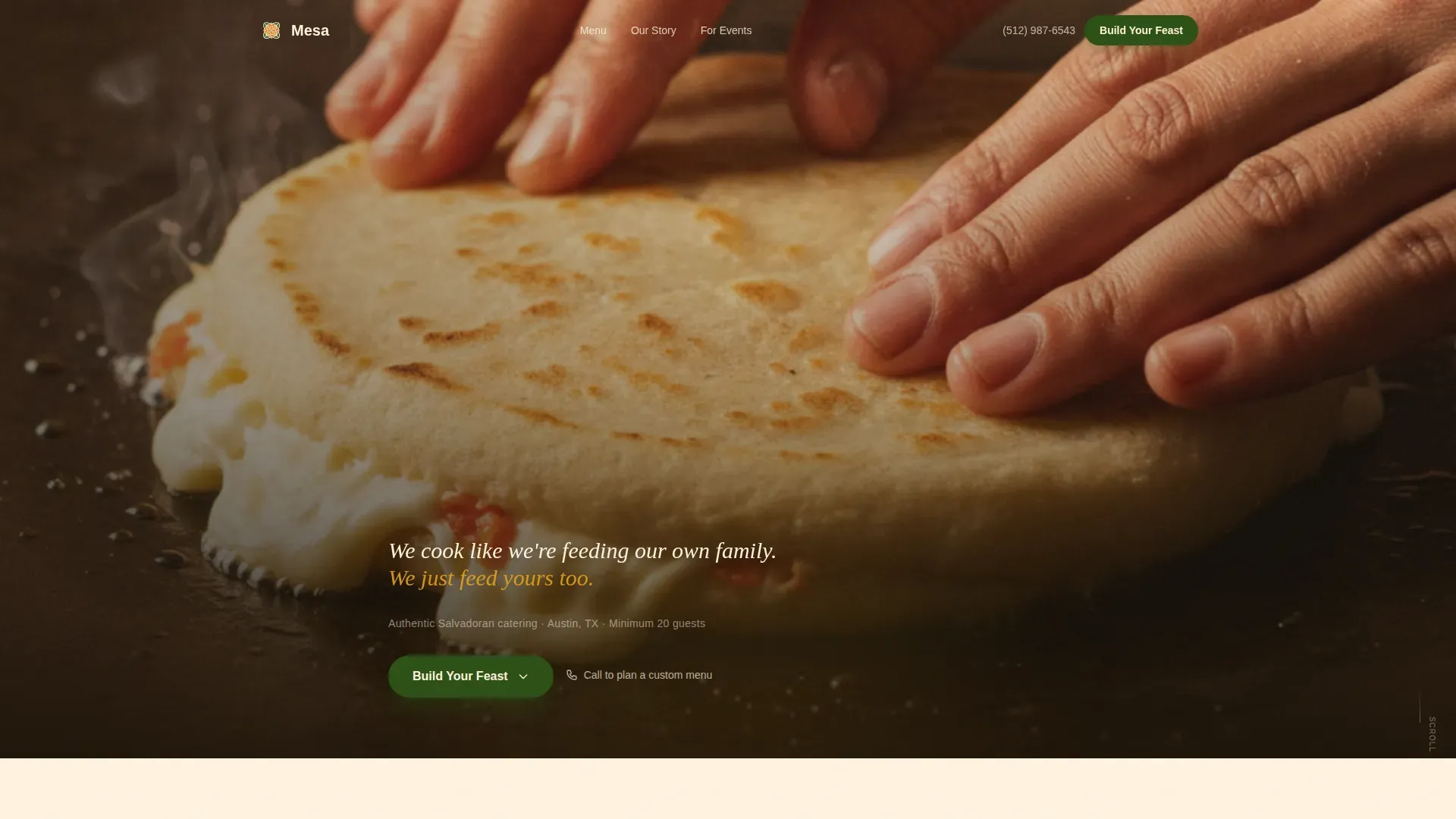 Salvadoran Catering Landing Page Template