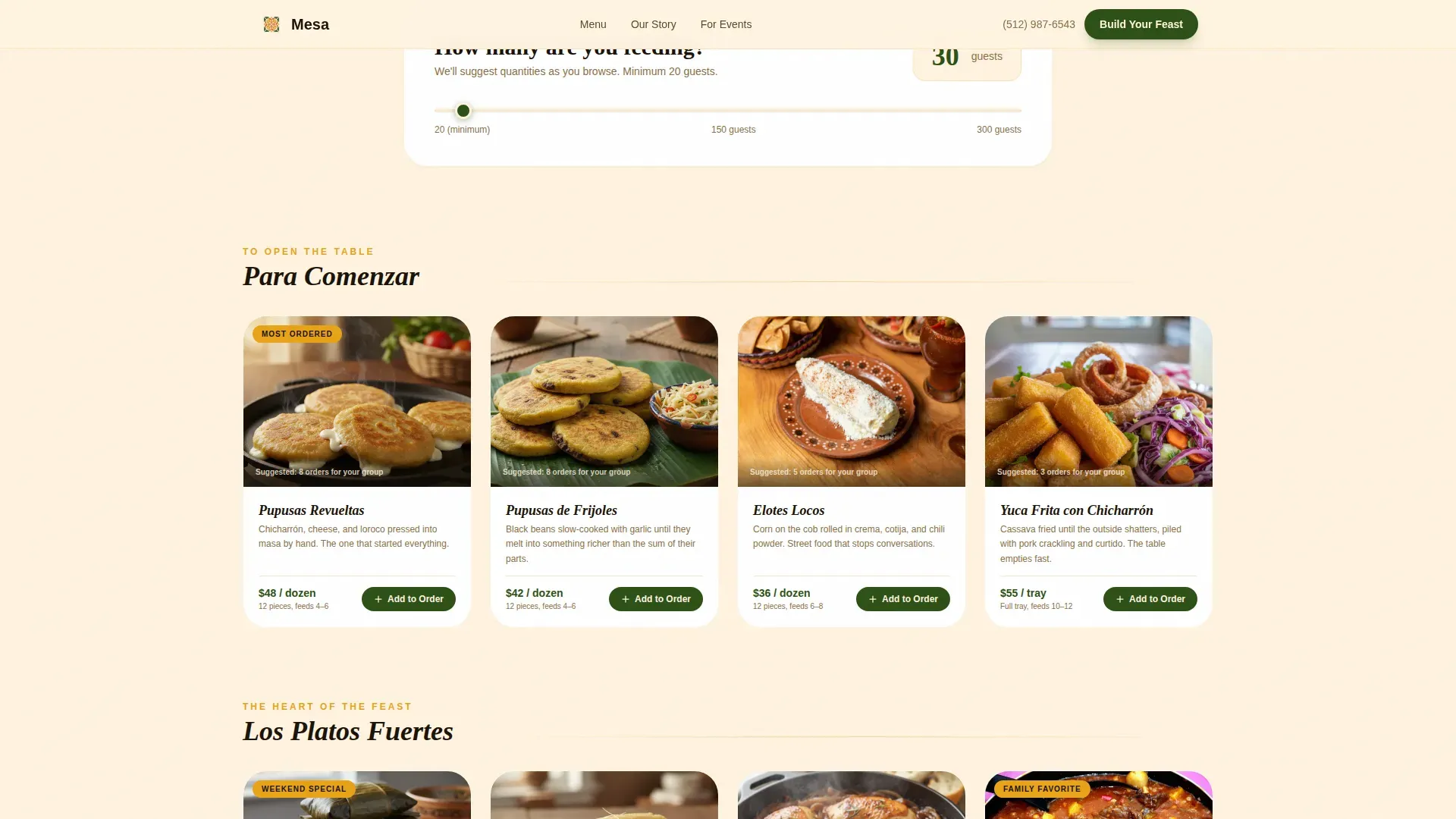 Salvadoran Catering Landing Page Template