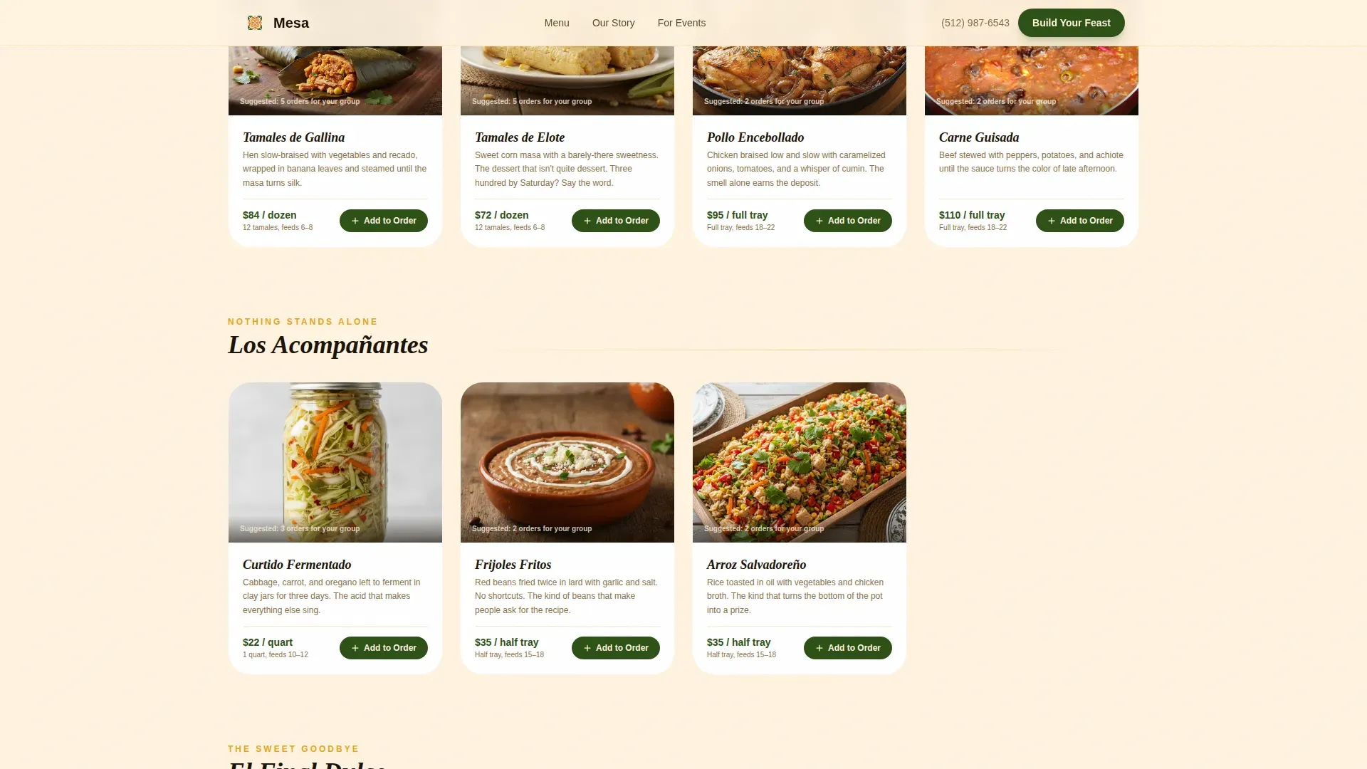 Salvadoran Catering Landing Page Template