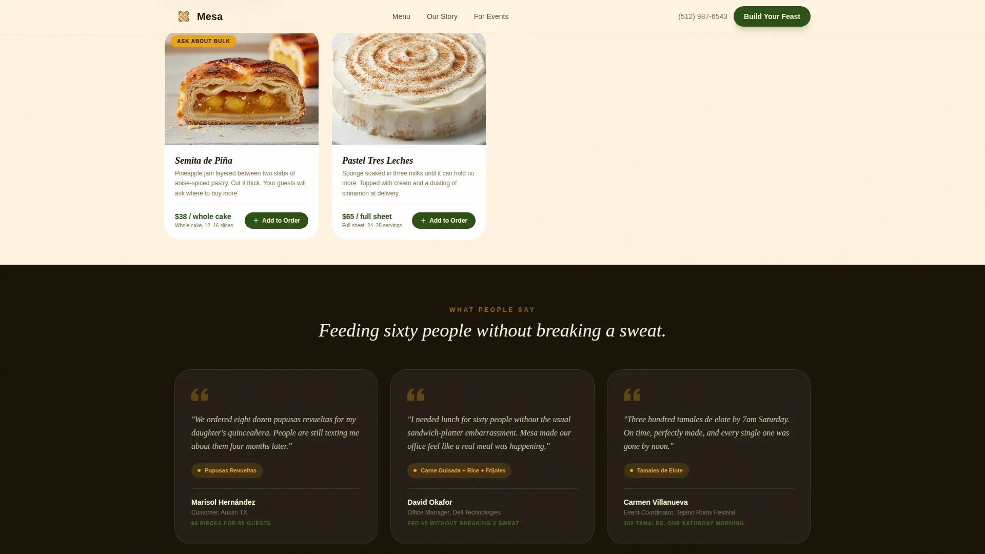 Salvadoran Catering Landing Page Template