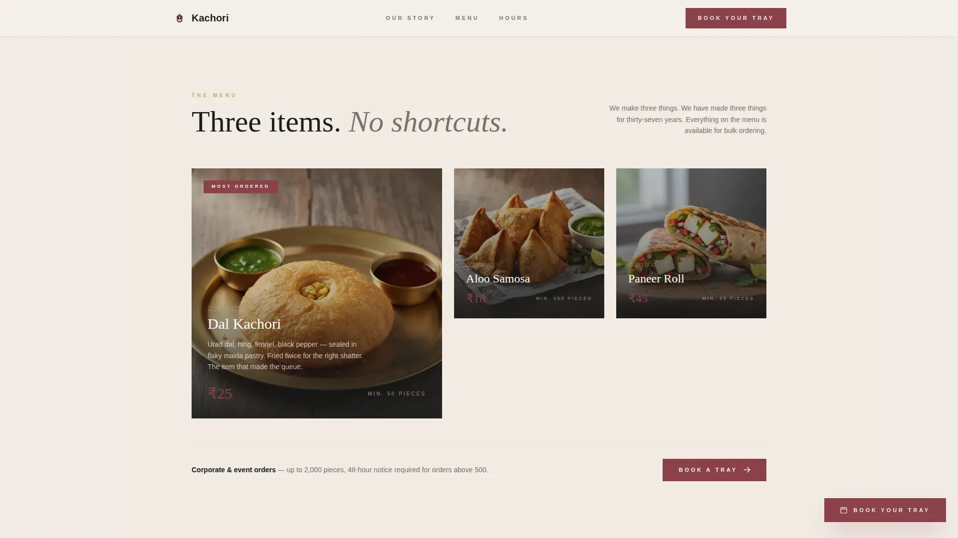 Regional & Specialty Restaurant Appointment Booking Website Template