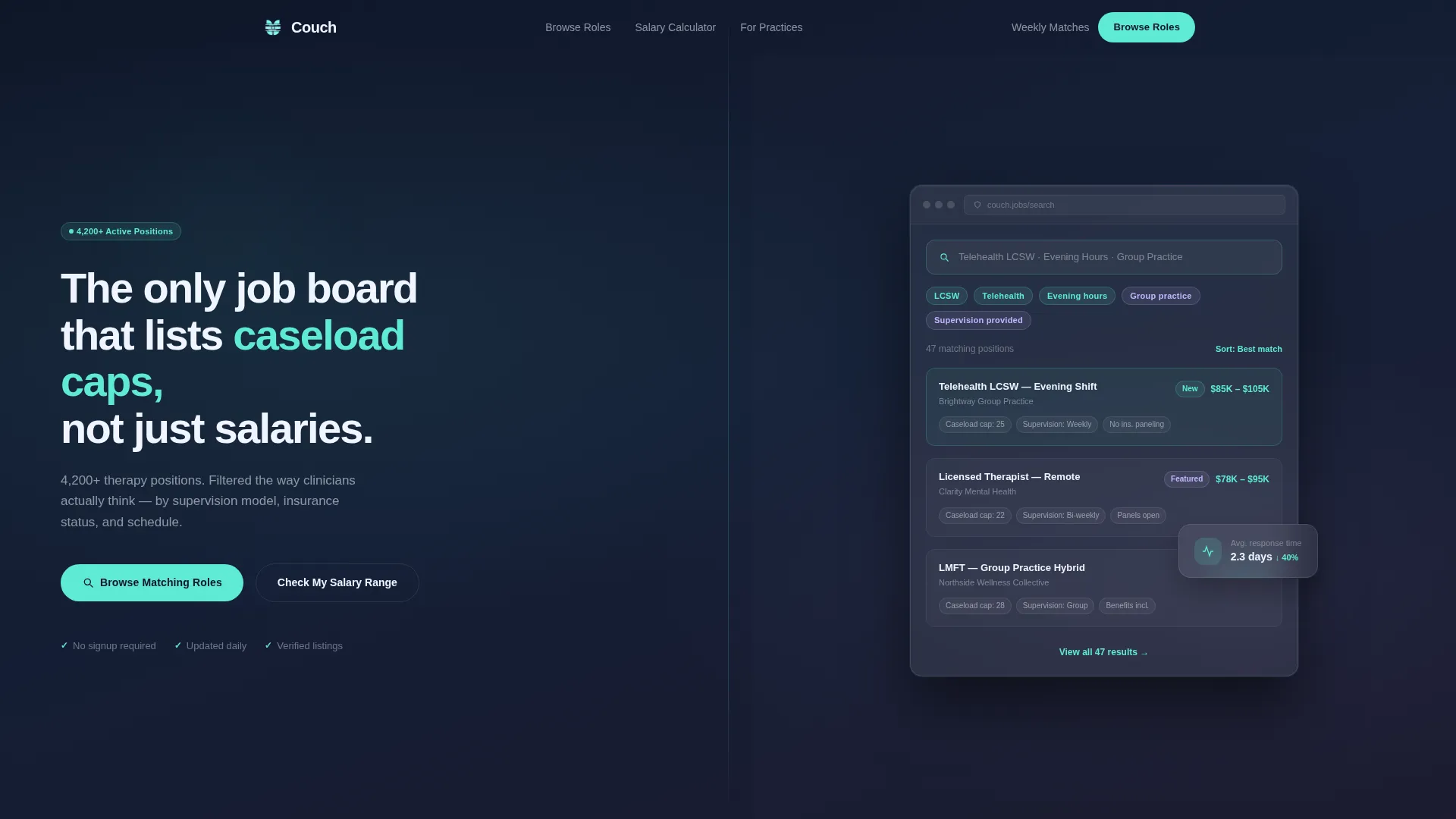 Transparent Therapy Careers Landing Page Template