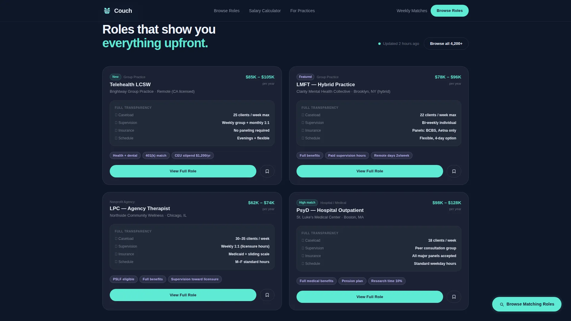Transparent Therapy Careers Landing Page Template