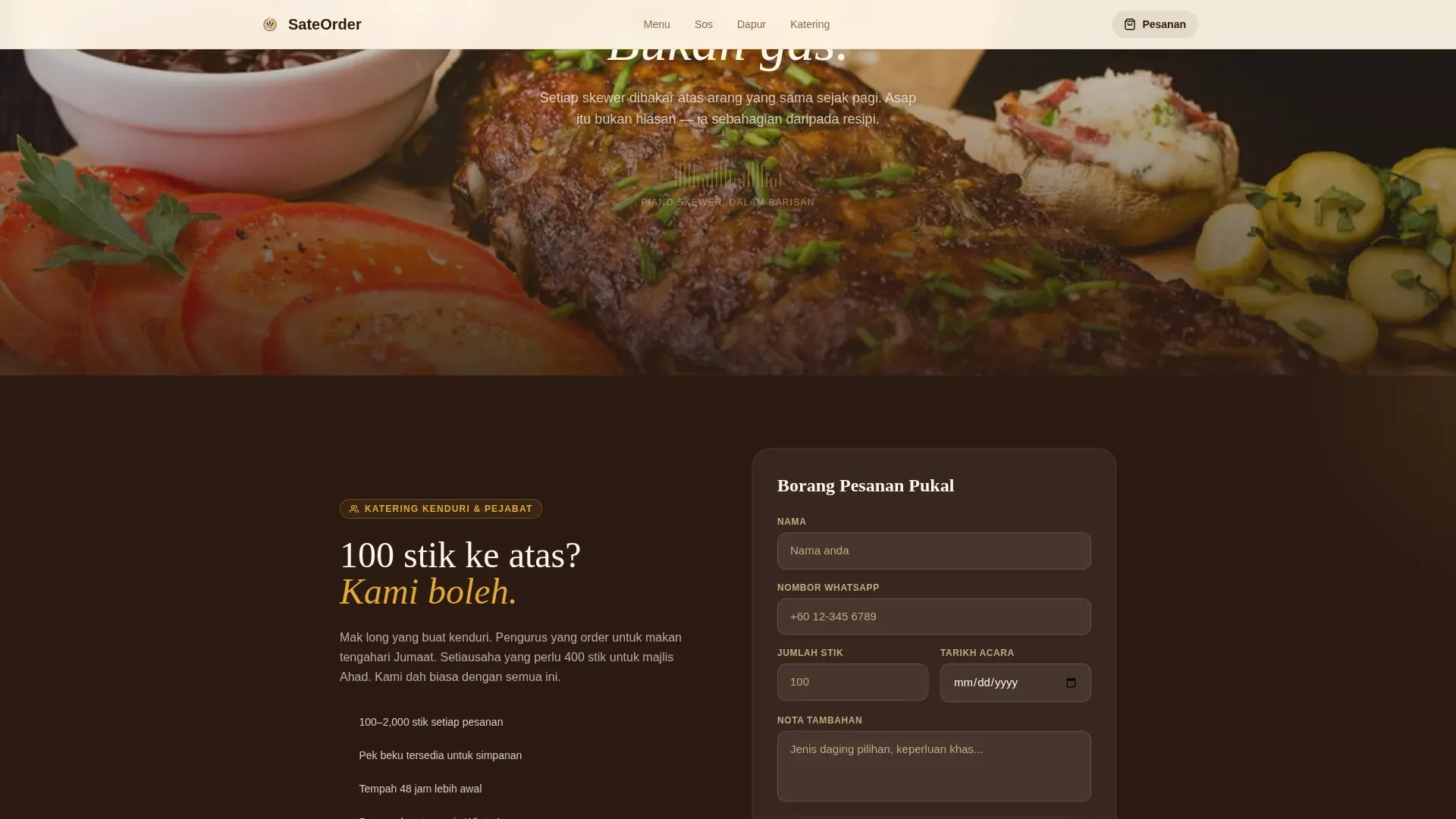 Southeast Asian Cuisine & Dining Booking Confirmation Website Template