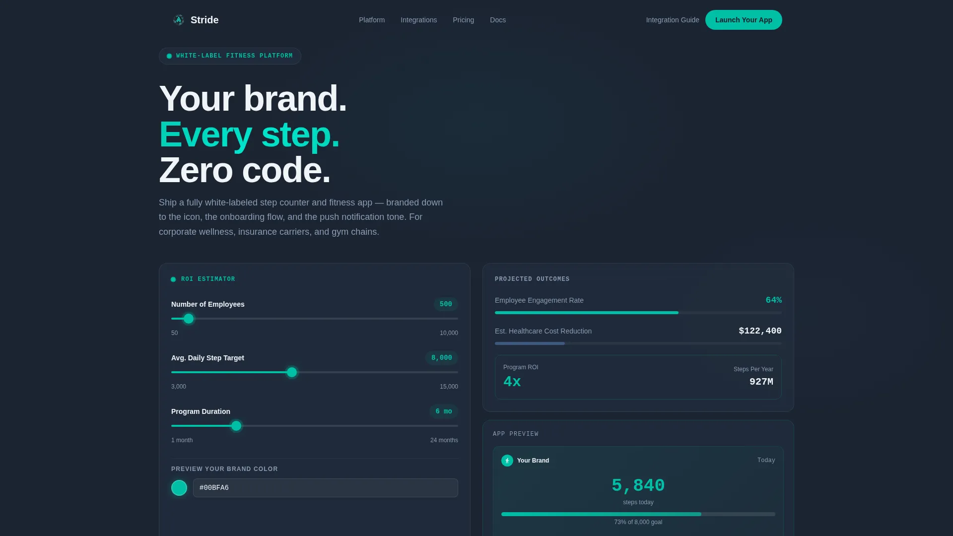 Dynamic Fitness App Landing Page Template