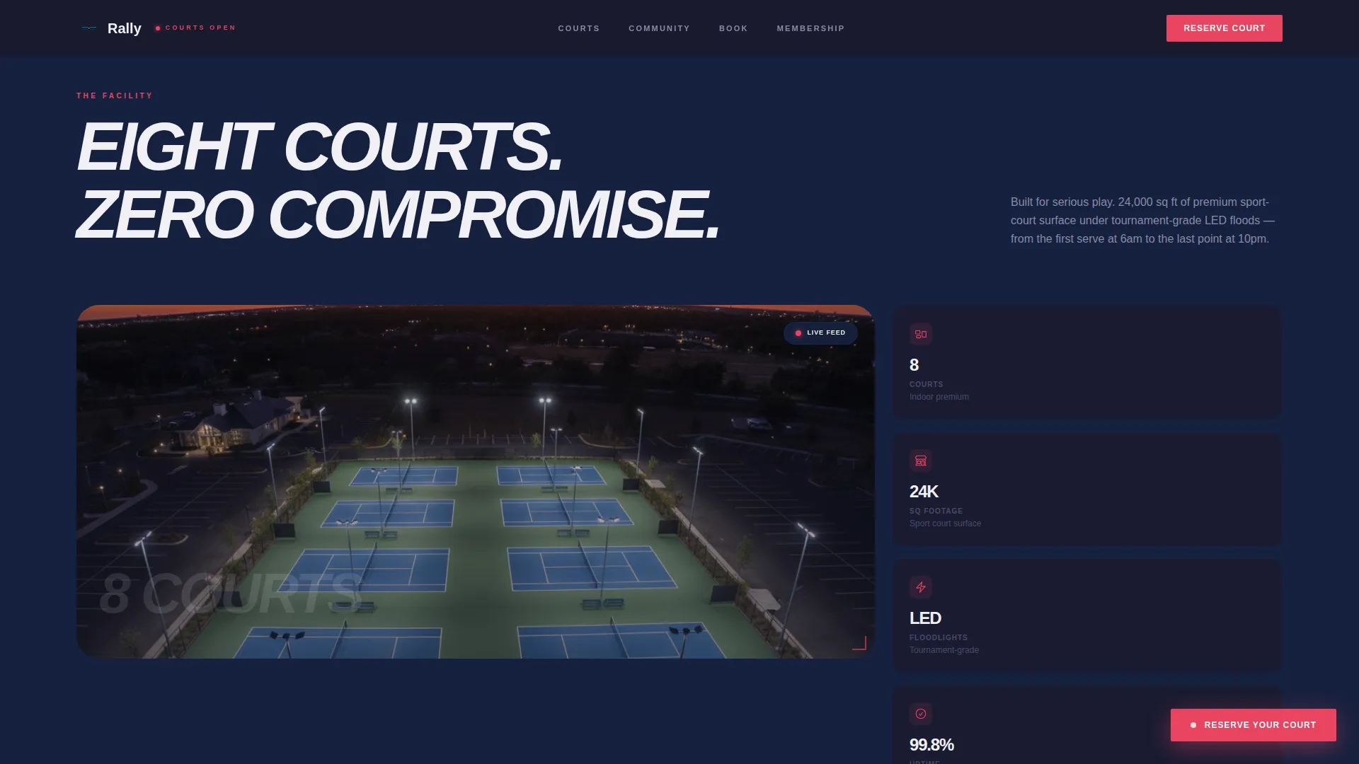 Dynamic Racquet Sports Landing Page Template