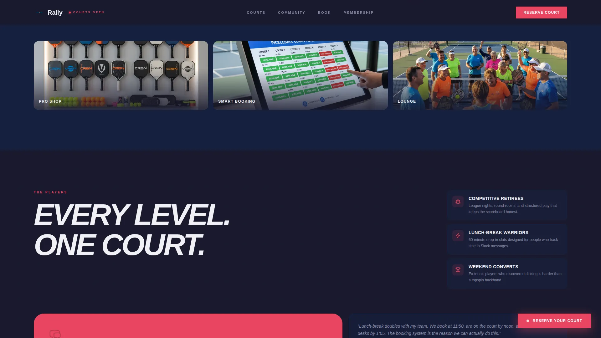Dynamic Racquet Sports Landing Page Template