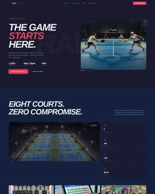 Dynamic Racquet Sports Landing Page Template