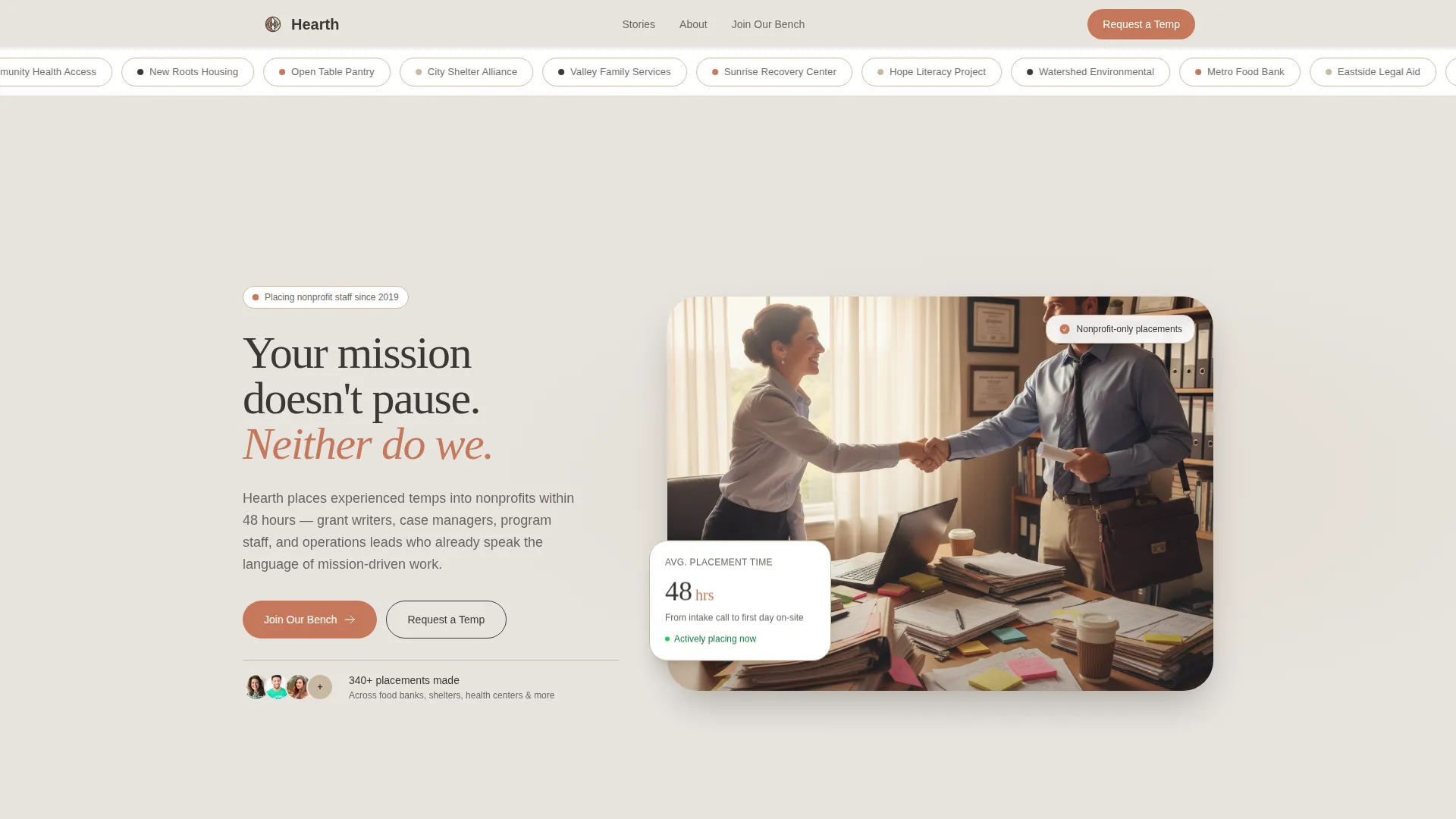Missiondriven Tempstaffing | Free Website Template | Rocket