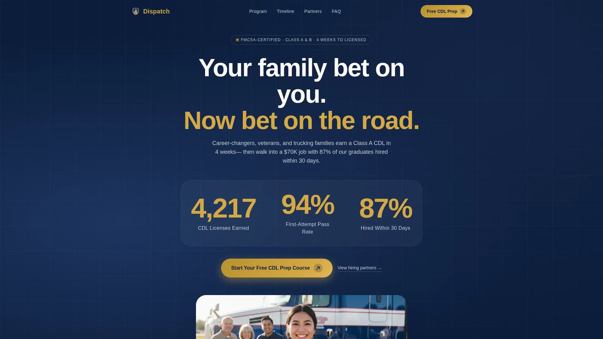 Trusted Commercial Driver | Free Website Template | Rocket
