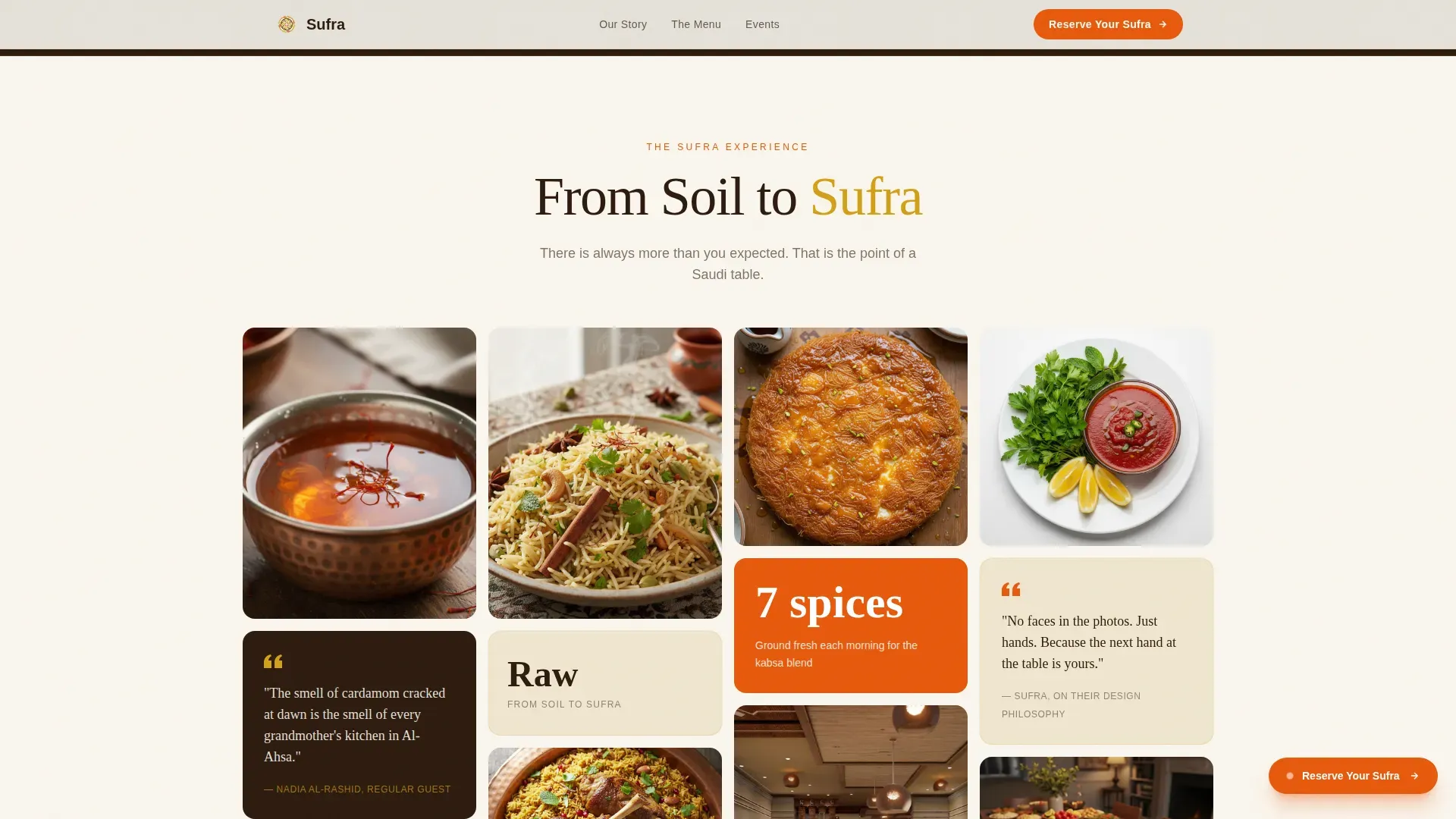 Luxury Saudi Dining Landing Page Template