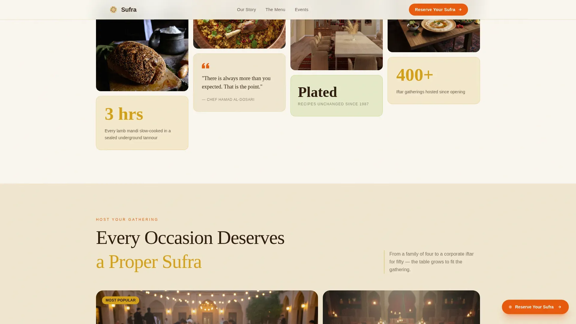 Luxury Saudi Dining Landing Page Template