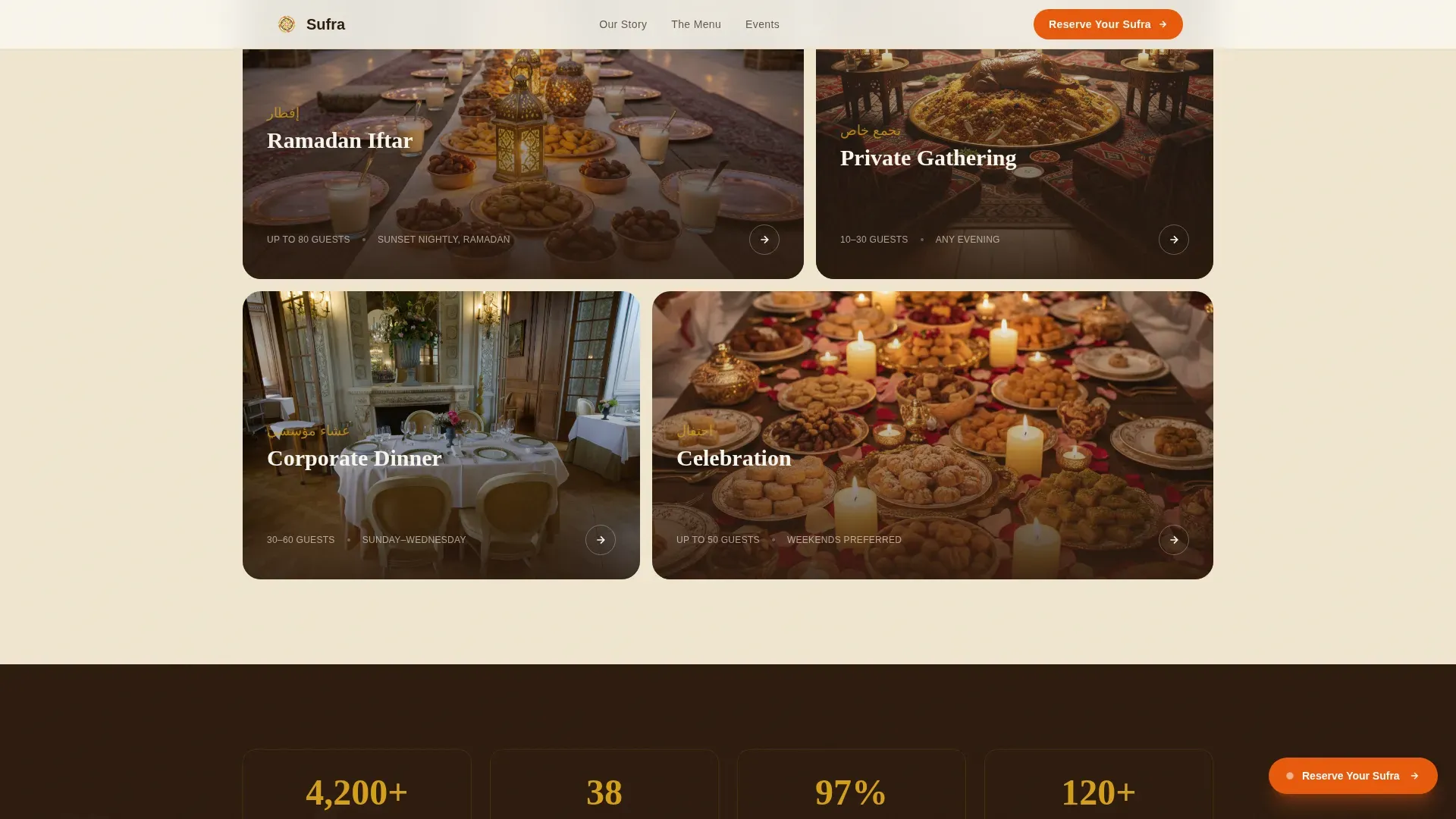 Luxury Saudi Dining Landing Page Template